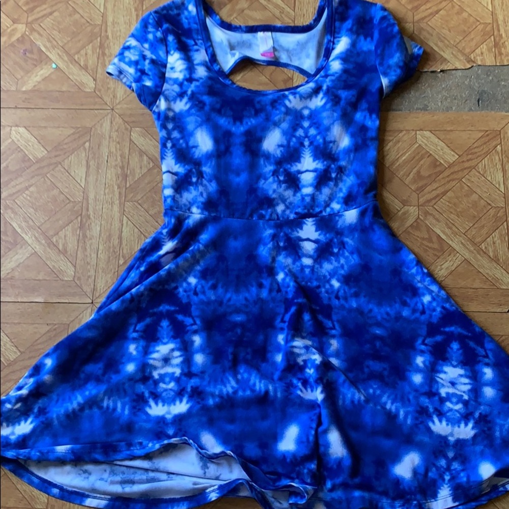 Blue tie dye dress